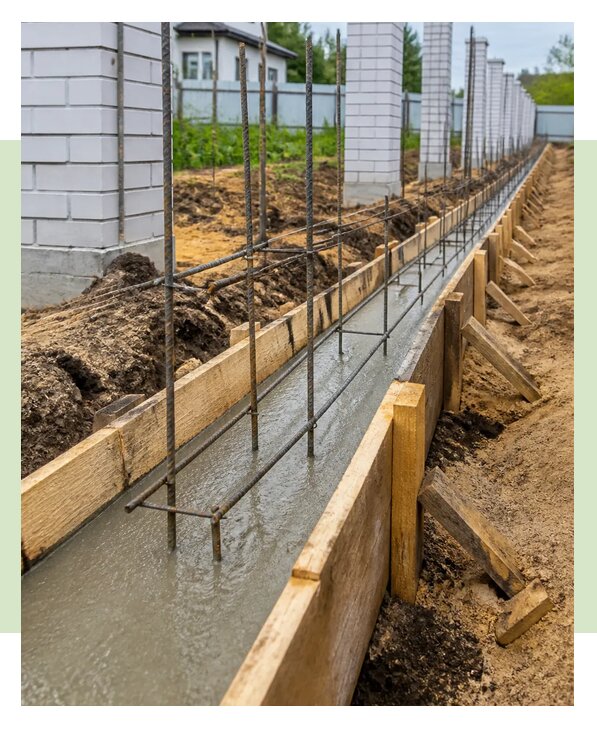 Монолитный фундамент под забор в Фурманове по цене от 5603 р. | ЗаборЭксеперт-Фрв